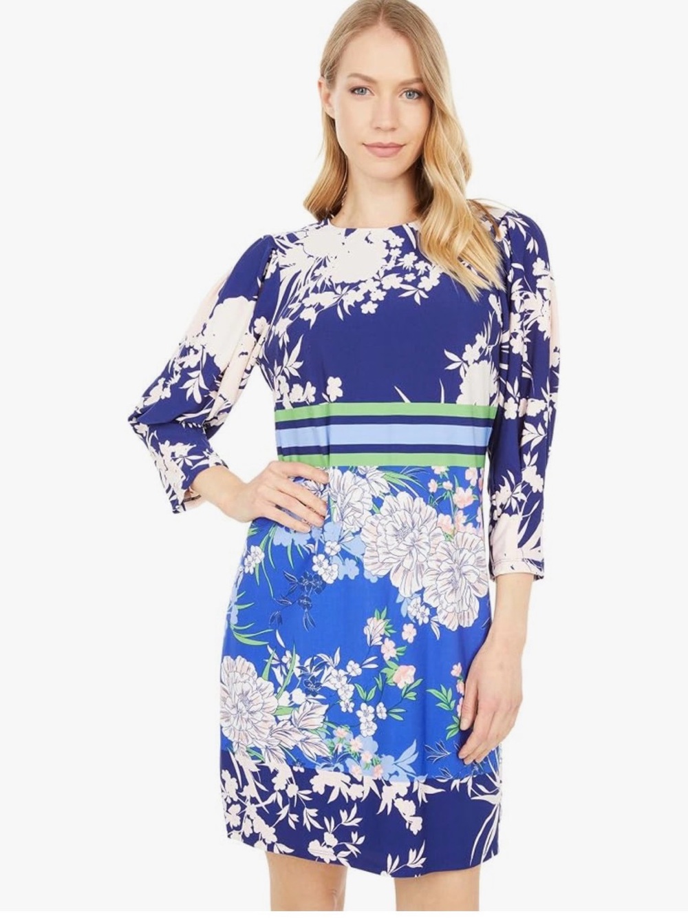 Vince Camuto Floral Navy Dress
